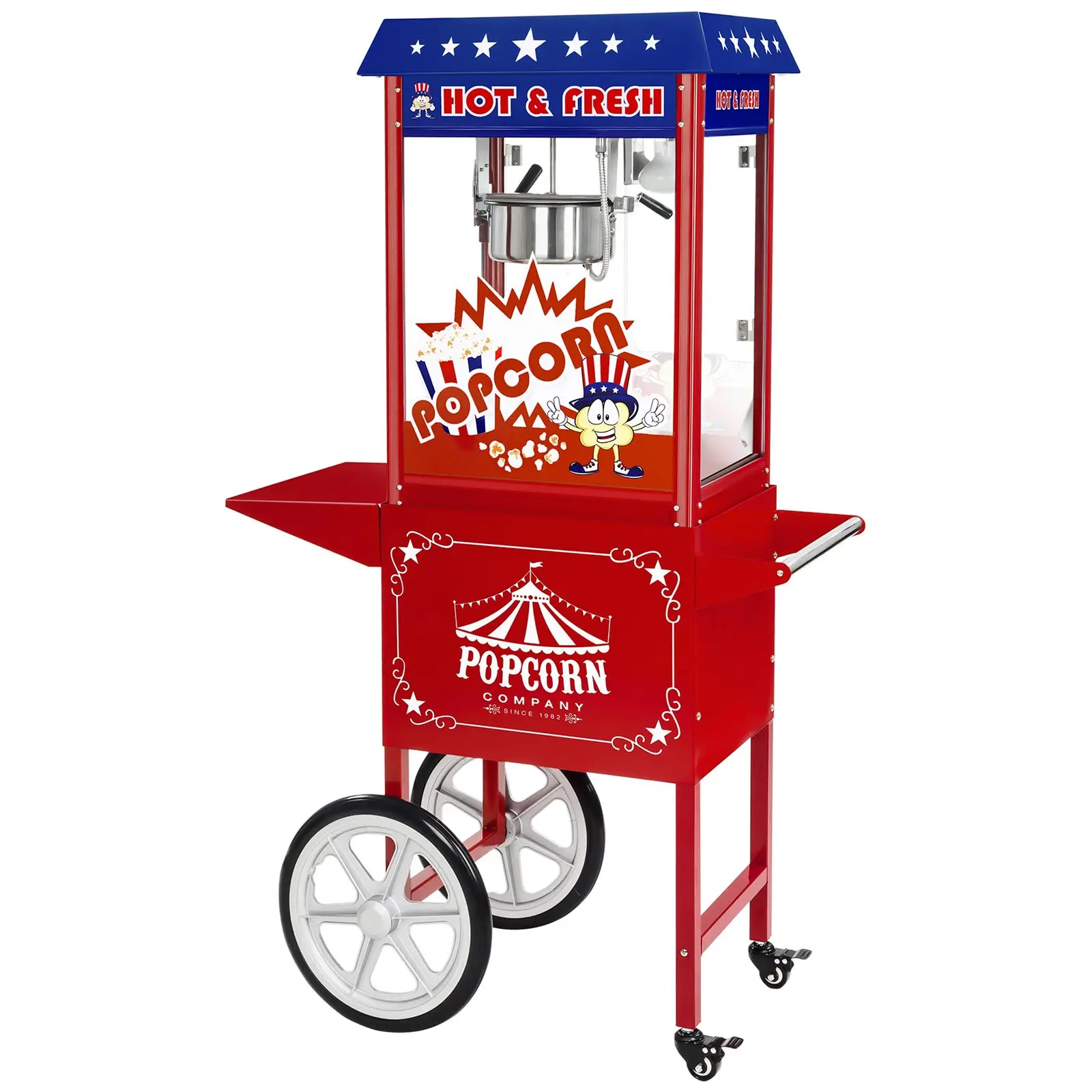Popcorn gép kocsival - USA design - piros