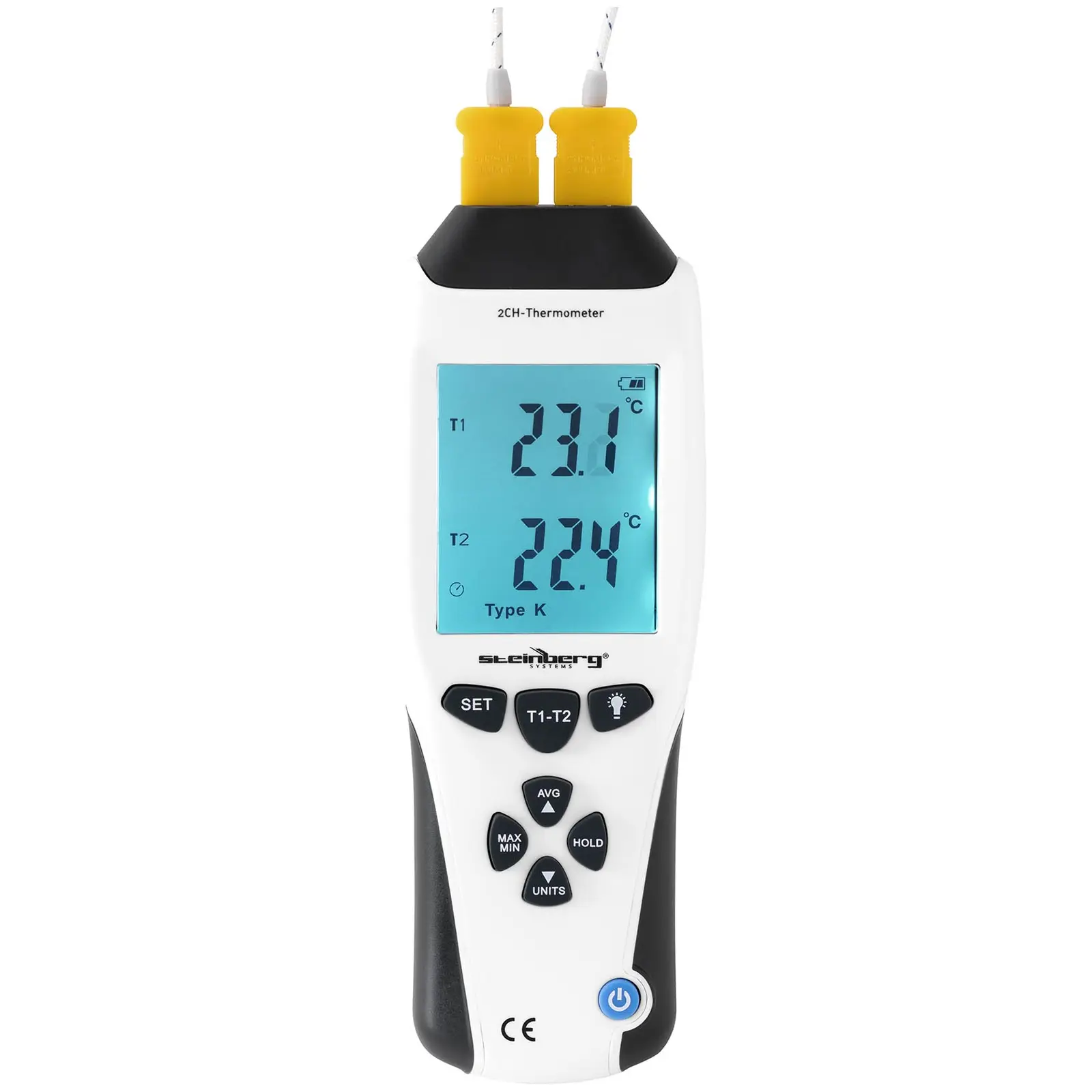 Digitális hőmérő - 2 csatorna - K/J típus