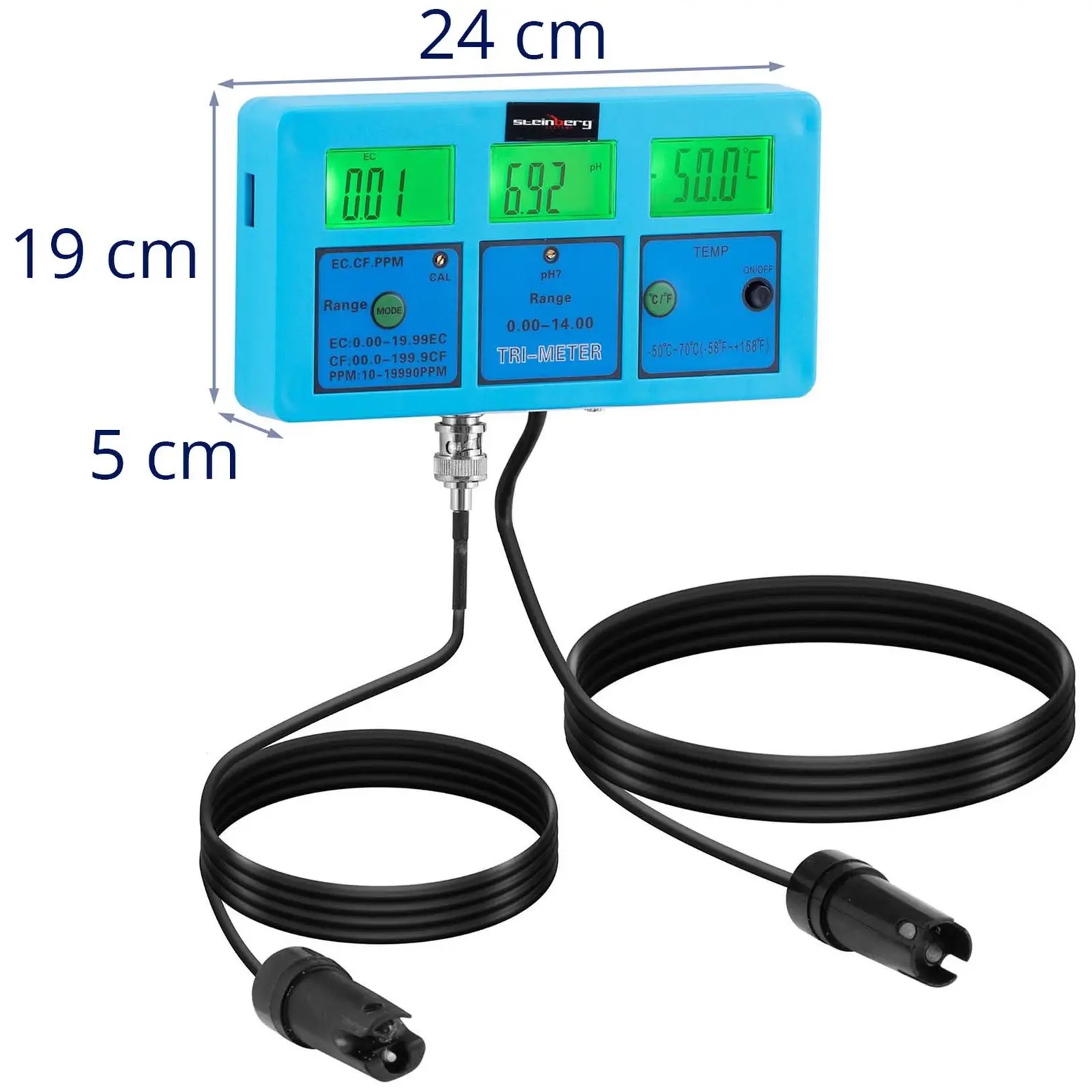 Vízmérő - hőmérséklet - pH - EC - TDS - CF