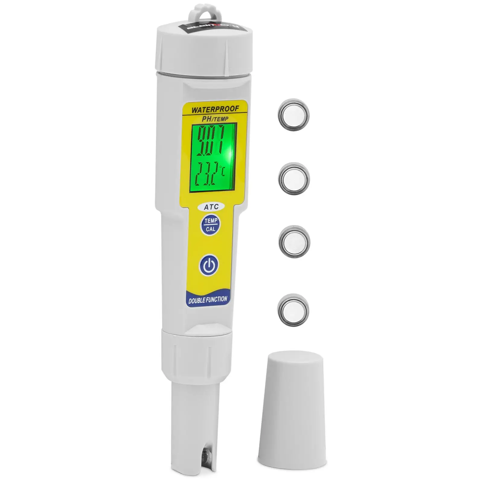 pH mérő hőmérsékletméréssel - LCD - 0–14 pH / hőmérséklet 0–50 °C