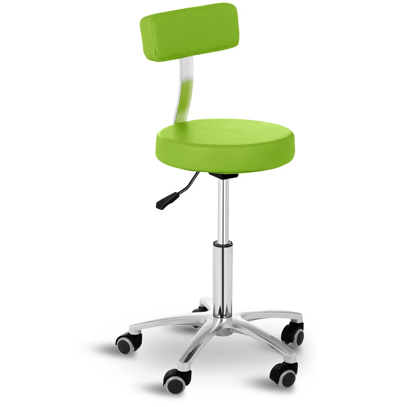 Gurulós szék háttámlával - 445–580 mm - 150 kg - Zöld