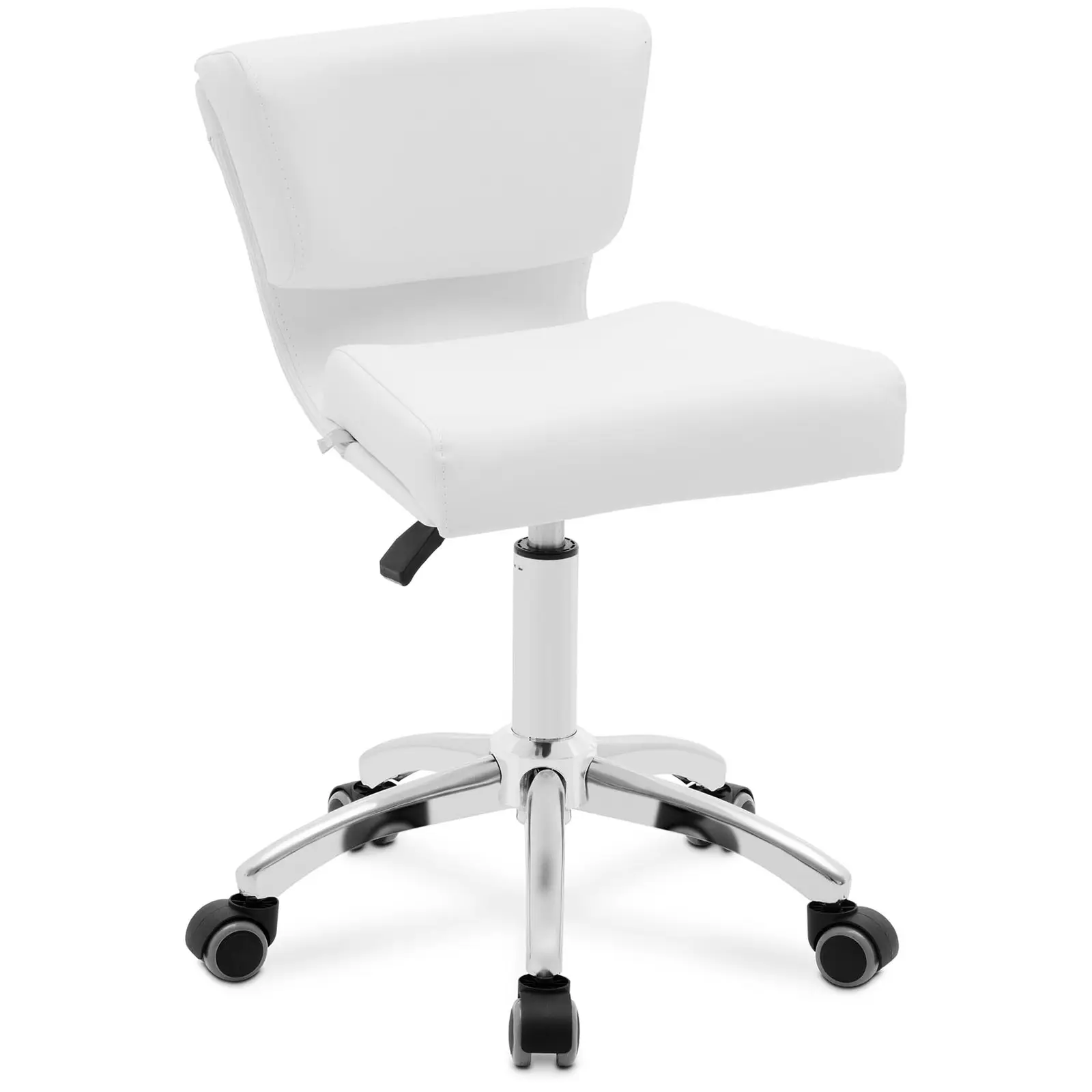 Gurulós szék háttámlával - 47–61 cm - 150 kg - fehér