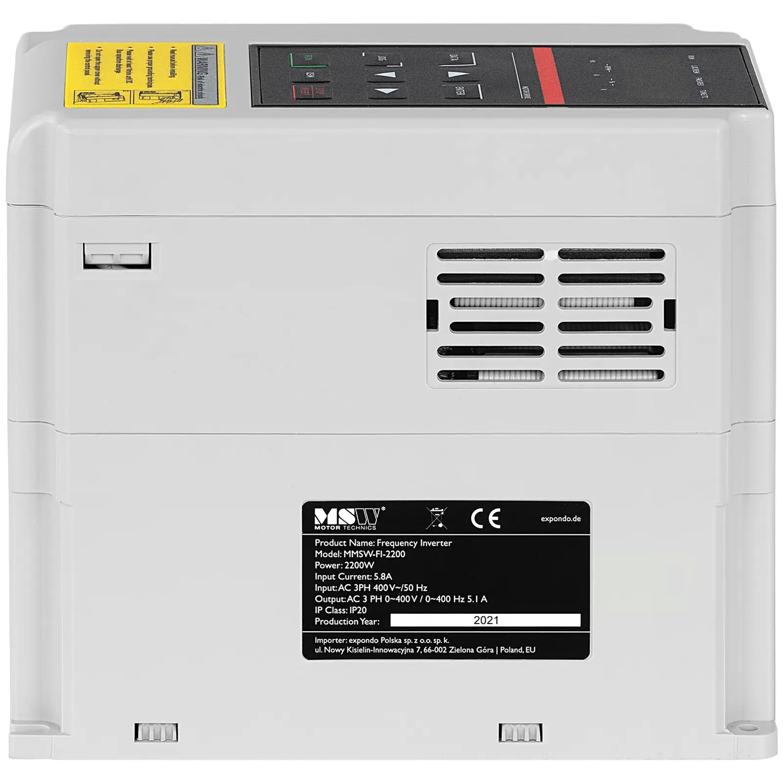 Frekvenciaváltó - 2,2 KW / 3 LE - 380 V - 50–60 Hz - LED