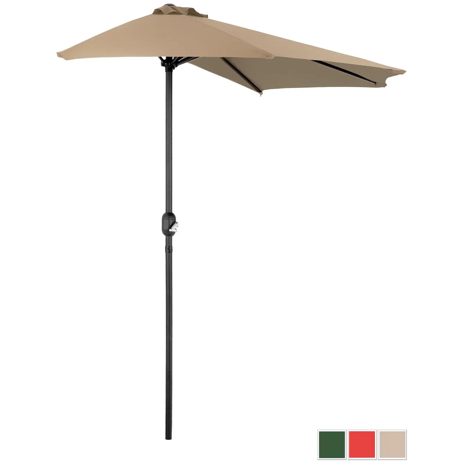 Félköríves napernyő - Krémszínű - ötszögletű - 270 x 135 cm