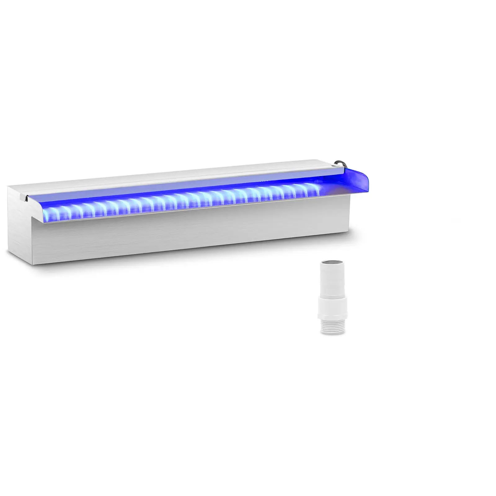 Medence szökőkút - 45 cm - LED világítás - kék / fehér - nyitott vízkifolyó