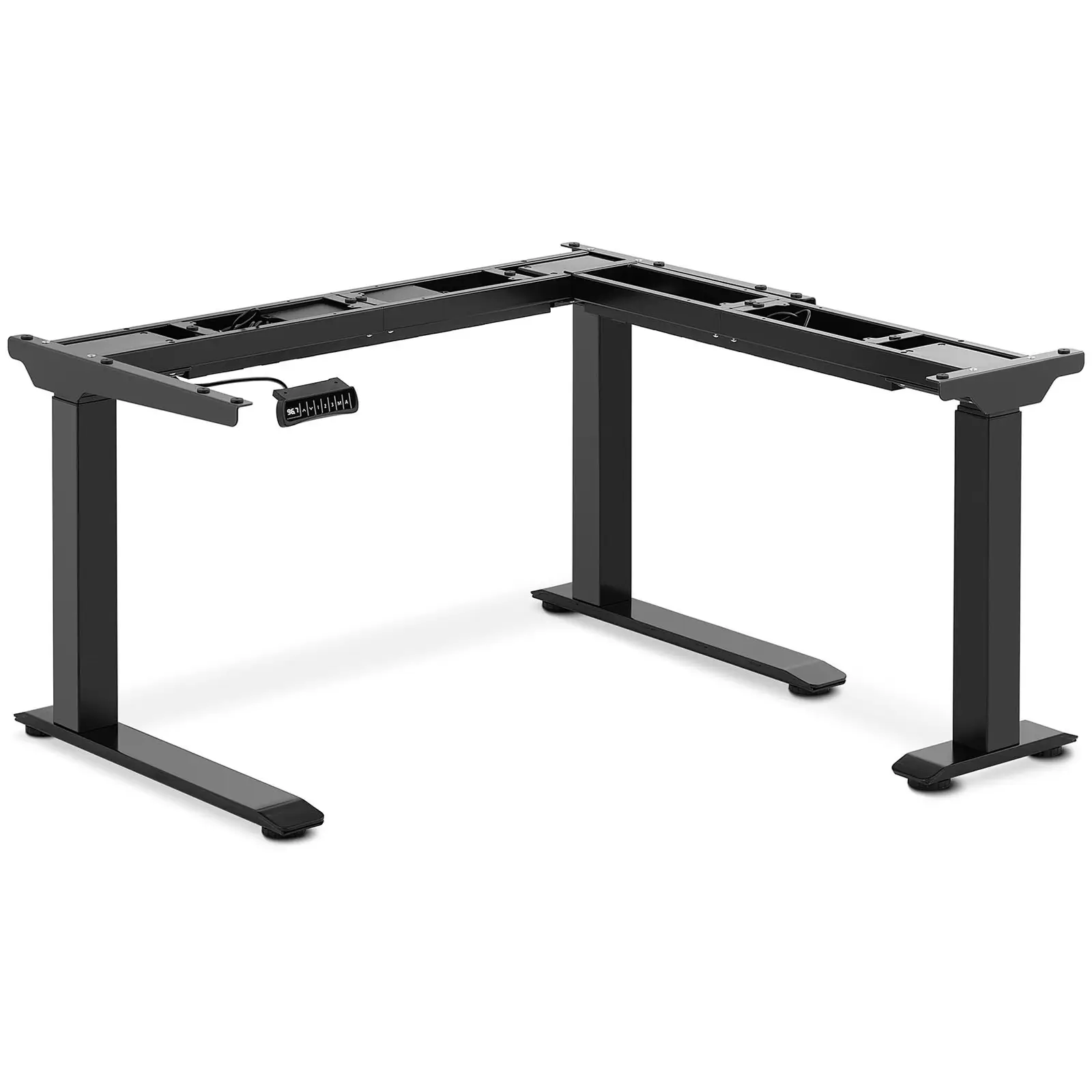 Állítható magasságú sarok asztal keret - magasság: 60–125 cm - szélesség: 110–190 cm (balra) / 90–150 cm (jobbra) - szög 90° - 150 kg
