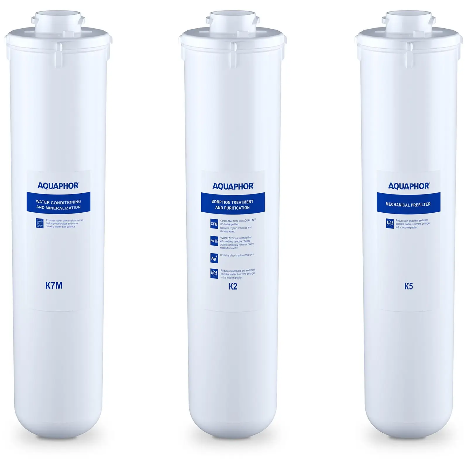 Aquaphor fordított ozmózisú vízszűrő - csereszűrő készlet K2 + K5 + K7M
