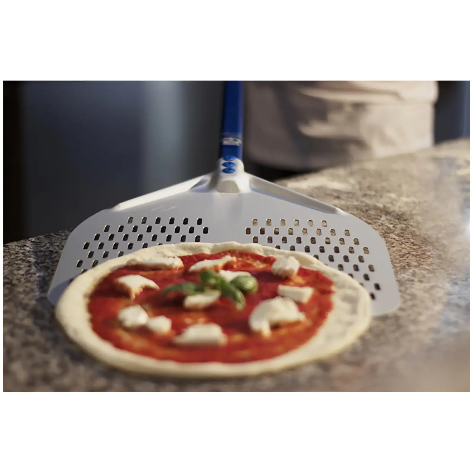 Pizzalapát - 36 x 36 cm - nyél: 120 cm - eloxált alumínium